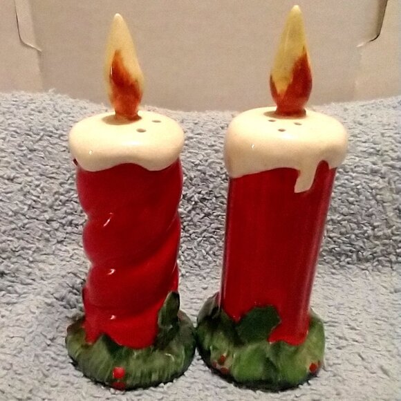 1950s Ceramic S&P Christmas Candles Figurines Japan No. 746 - Picture 1 of 7